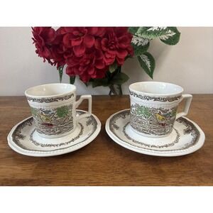Vintage Shakespeare Sonnets Enoch Wedgwood Cup And Saucer Set MCM Holiday Dining